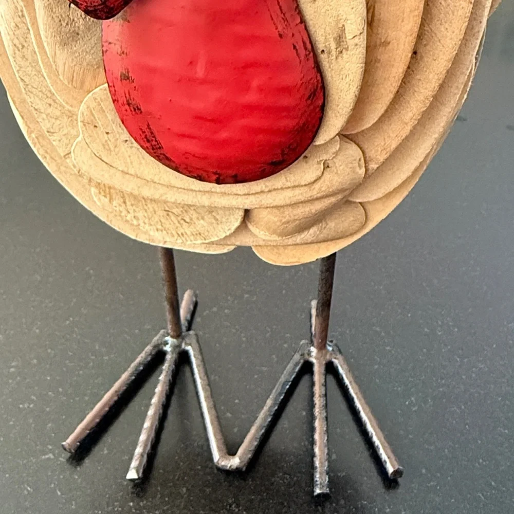 Rustic Farmhouse Metal & Wood Turkey Tabletop Decor